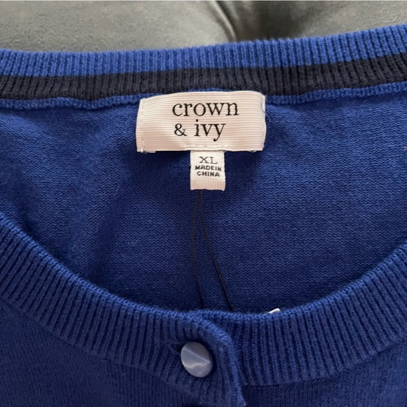 NWOT Crown & Ivy Blue Cardigan - XL - Picture 5 of 7